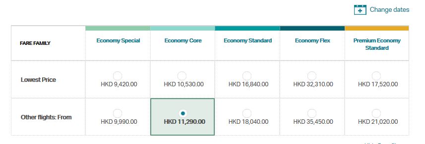 Same ticket costs 12k HKD for economy